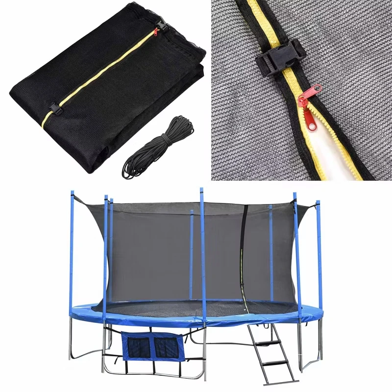 Trampoline Replacement Net for 8ft 10ft 12ft Round Frame Trampolines, Safety Enclosure Net Breathable Weather & UV Resistant