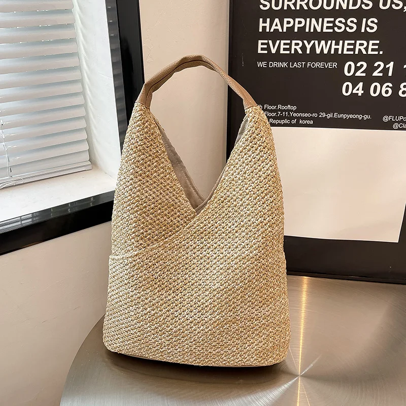 

Fabric Solid Beach Shoulder Bags Summer New Large Capacity 2025 Hot Sale Bags for Women Commuting Versatile Women's Handbags