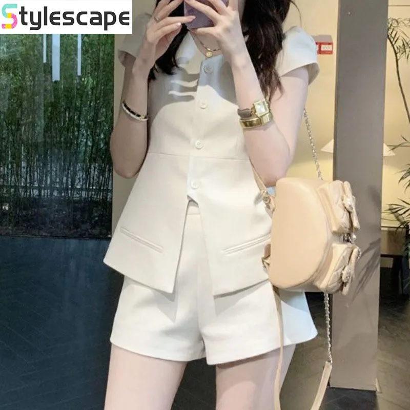 

Puerto Rico Elegant Little Fragrant Vest Coat Shorts Two Piece Set Women's 2026 Summer Dress Up Complete Set Short Setspant Sets