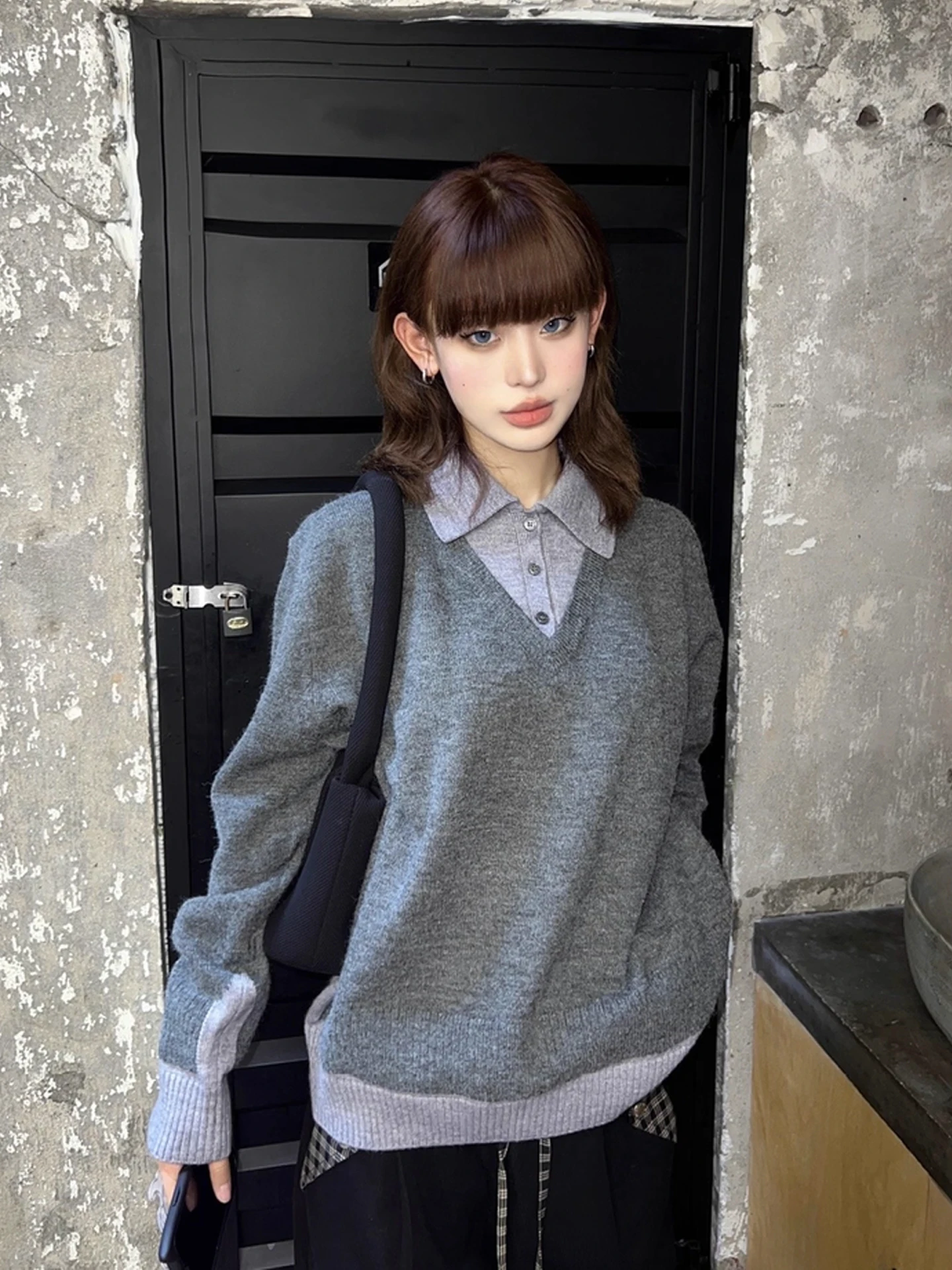 

Lazy Sle Men's Ne Knitwear Casual Comfortable Loose Fit Polyester Fiber Long Sve Outerwear for Daily Wear