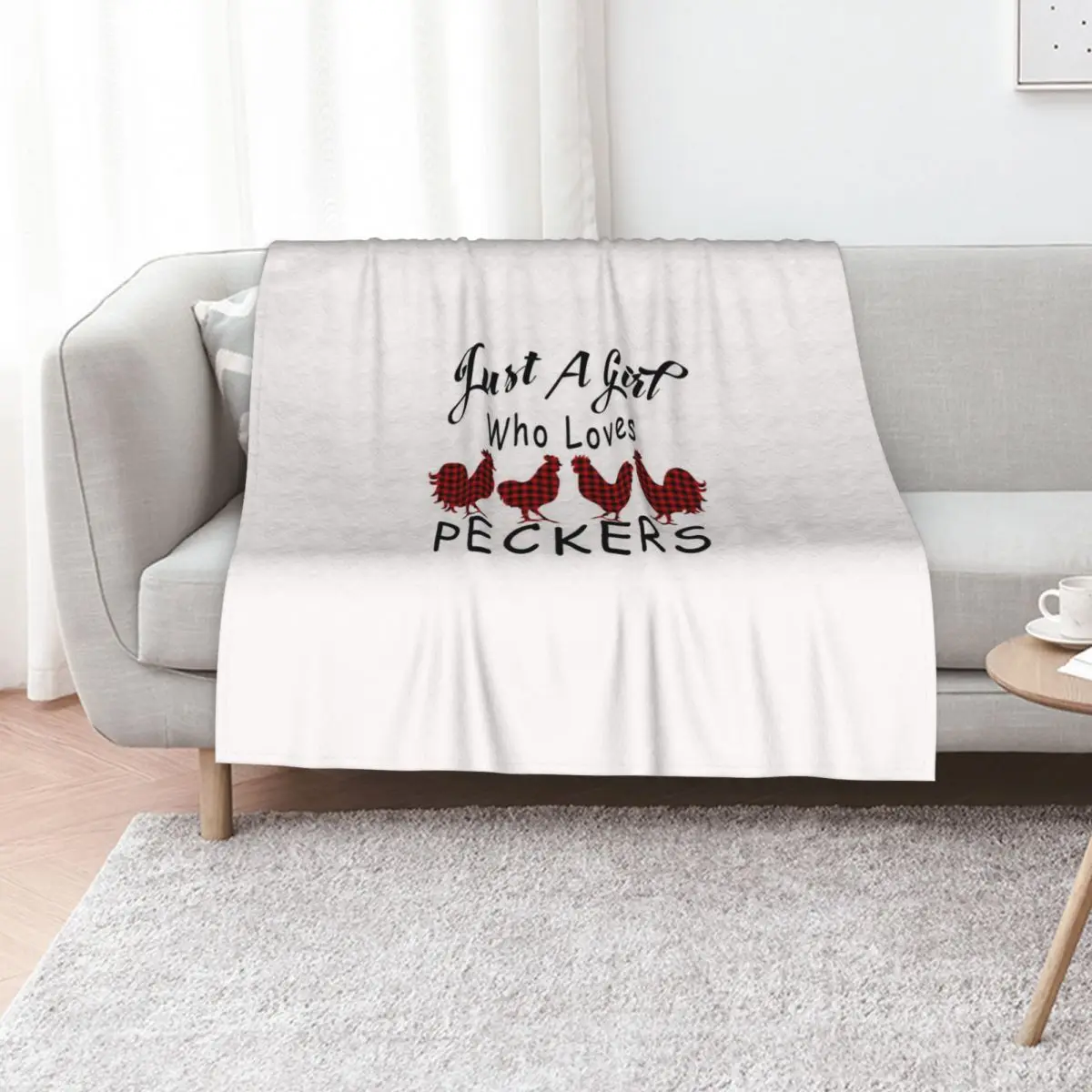 Just A Girl Who Loves Peckers Chicken Gift For Peckers Lovers Throw Blanket Plush Sofas Single For Baby Blankets