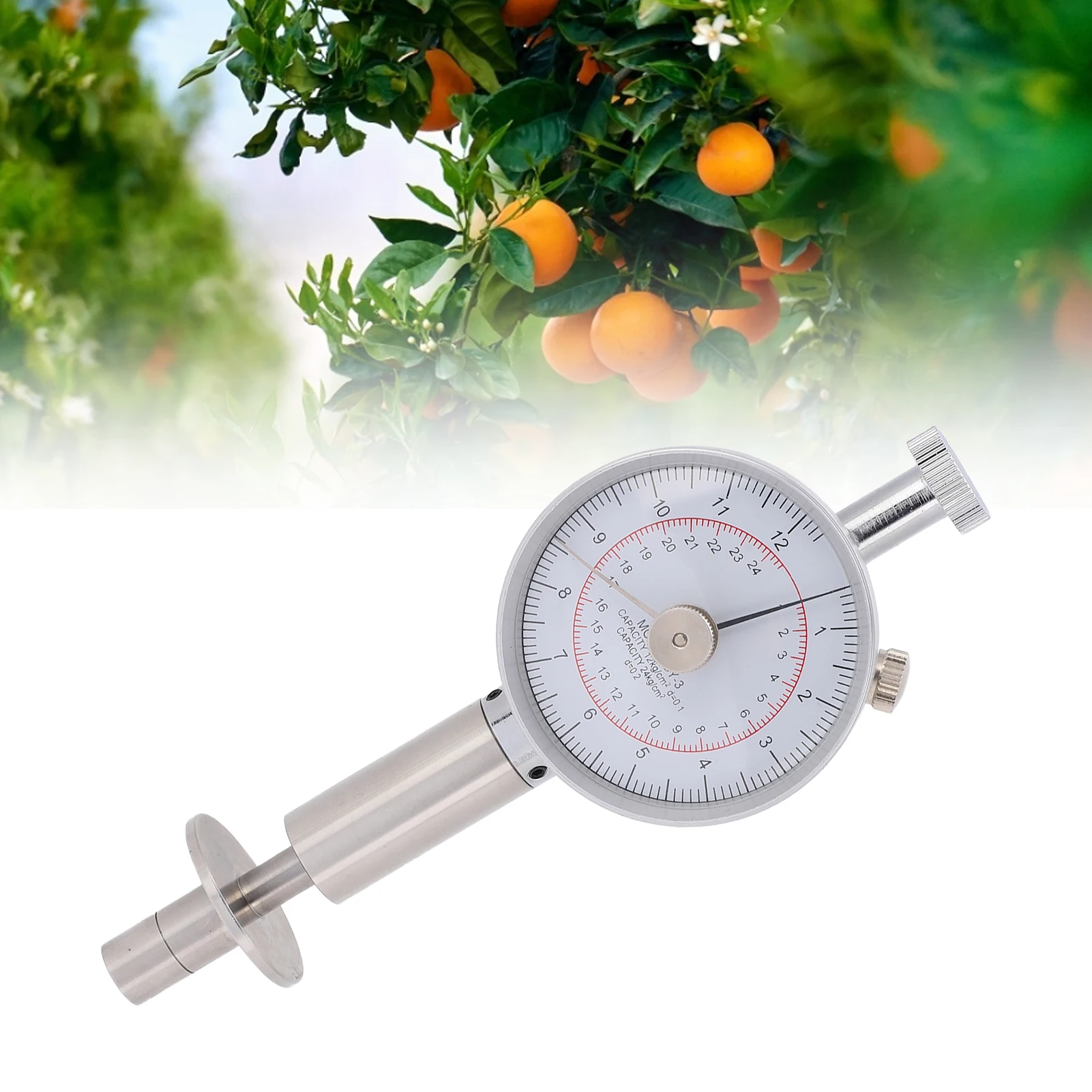 

GY-3 Portable Fruit Hardness Tester Penetrometer Sclerometer with Dual Pointers Dial Iron Material