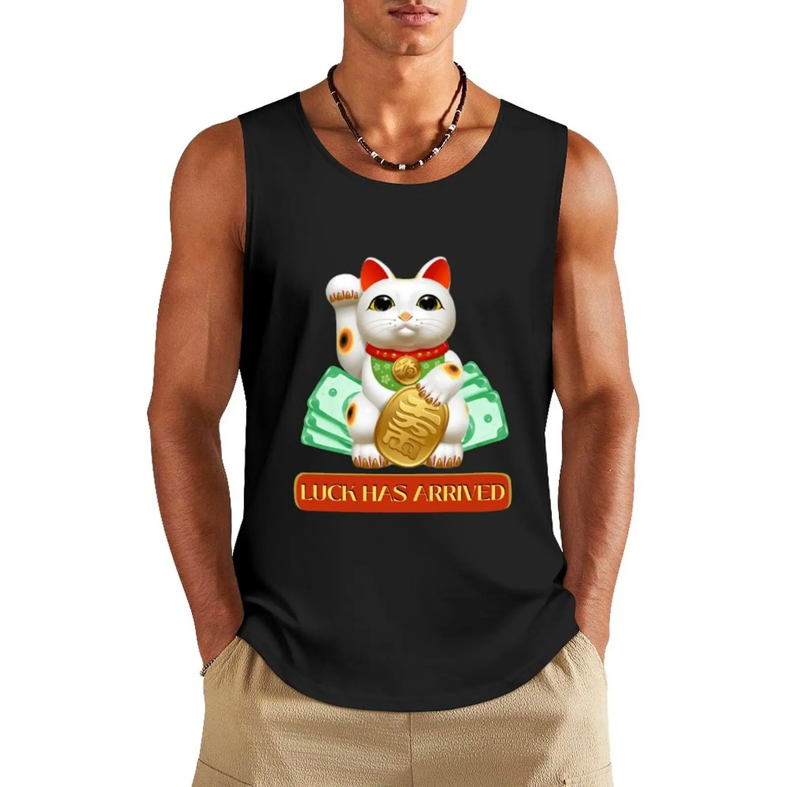 

Luck has arrived Tank Top clothes for men gym clothing men