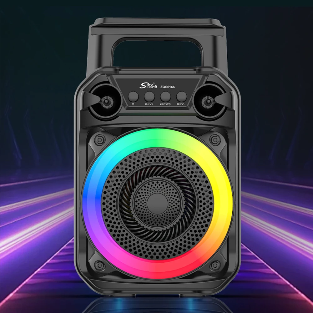 BT Speaker Stereo Sound Karaoke Speaker RGB Lights Outdoor Speaker with Microphone Suitable for Home Theater Outdoor Dance Party