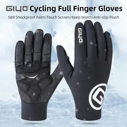 GIebalance-Gants de vélo thermiques épais et chauds, écran tactile, doigt complet, VTT, vélo de route, cyclisme, sports de plein air, mitaines, hiver
