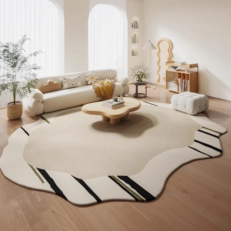 VIKAMA Modern Abstract Irregular Carpet Living Room Sofa Mat Non-Slip and Stain-Resistant Bedroom Rug Home Decor