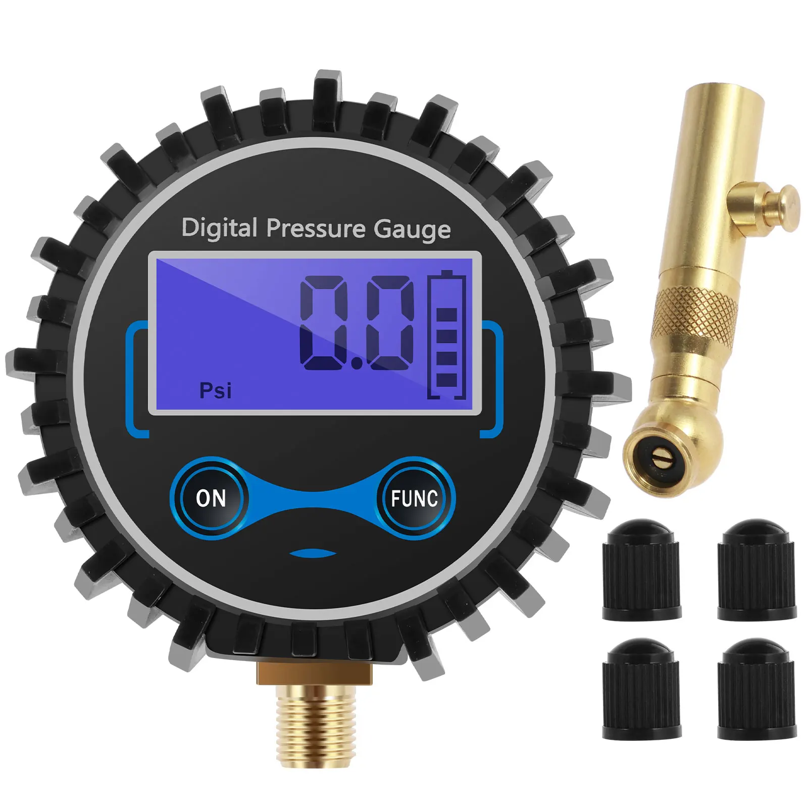 Digital Tire Pressure Gauge 200PSI Tire Inflator Pressure Gauge with 360° Rotatable Nozzle Accurate Tire Air Pressure Gauge