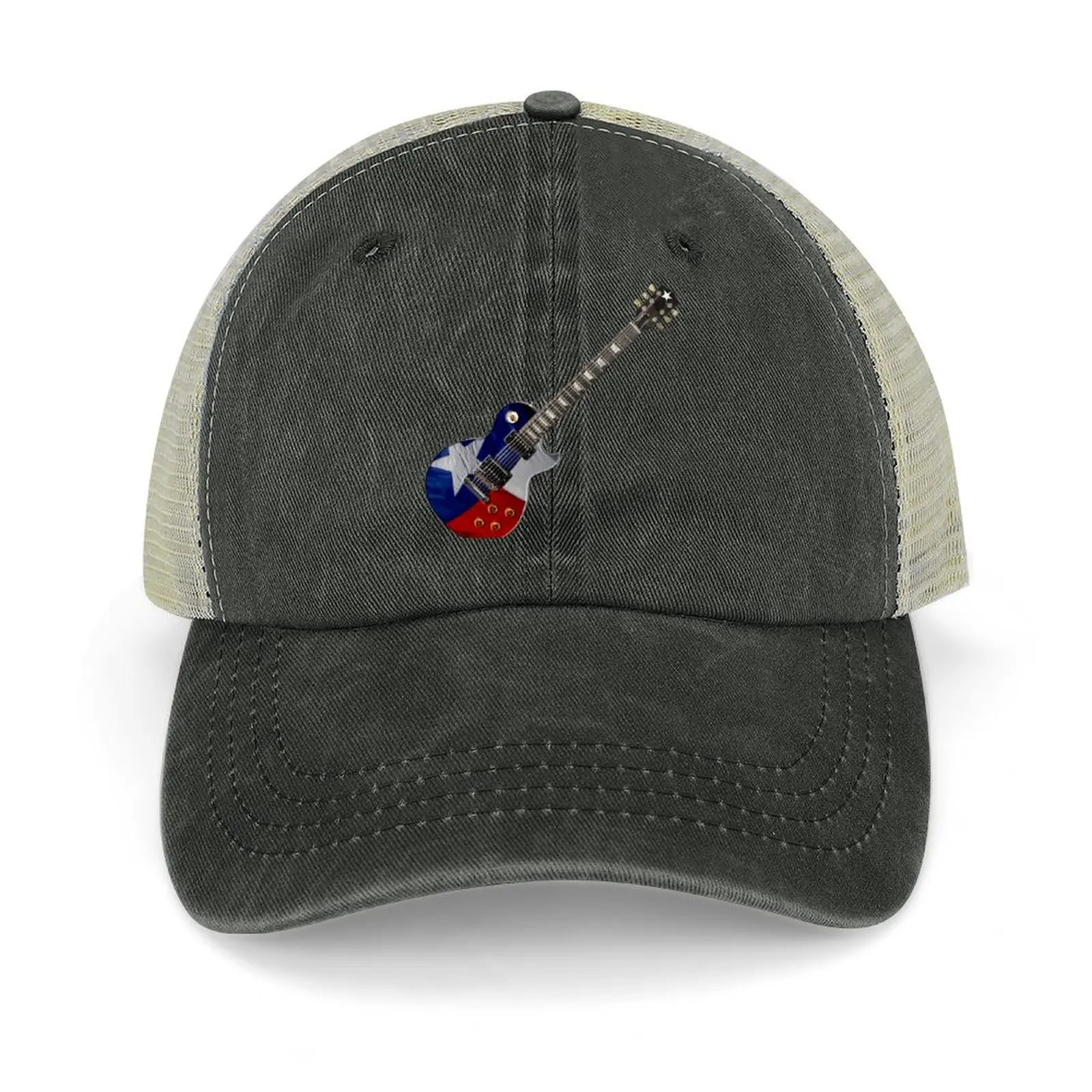 

Texas Flag Guitar at 45 Degree Angle Baseball Cap Hat Beach golf hat genuine Beach Bag hard hat Female Men's