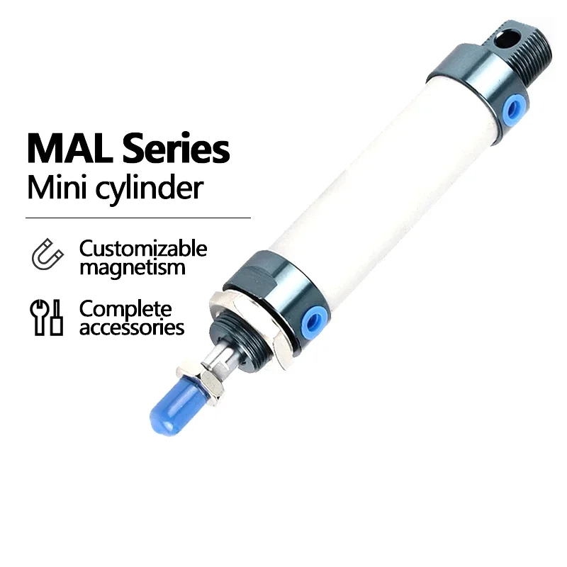 Pneumatic Cylinder MAL Series Mini 16/20/25/32mm Bore 25/50/75/100/200/300/400/500mm Stroke Single lever pneumatic Air cylinder