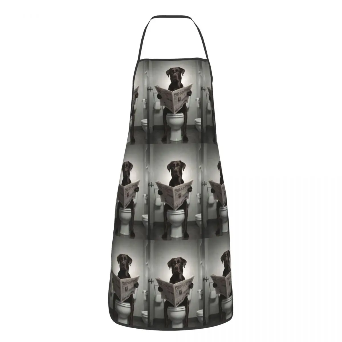 Chocolate Labrador Reading A Newspaper Apron Chef Baking Tablier Waterproof Bib Kitchen Cleaning Pinafore for Women Men
