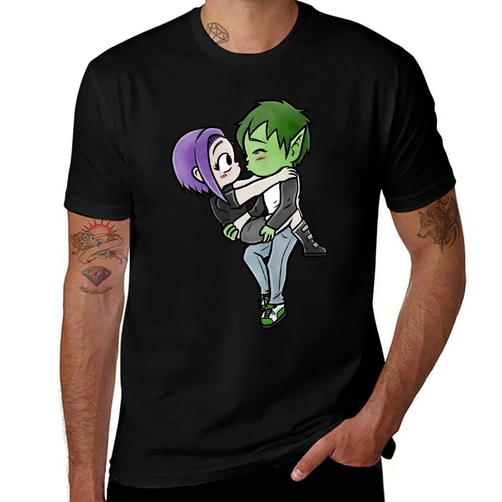 

Chibi BBRAE - Beastboy and Raven T-Shirt graphic t shirt vintage shirts graphic tees vintage t shirt men