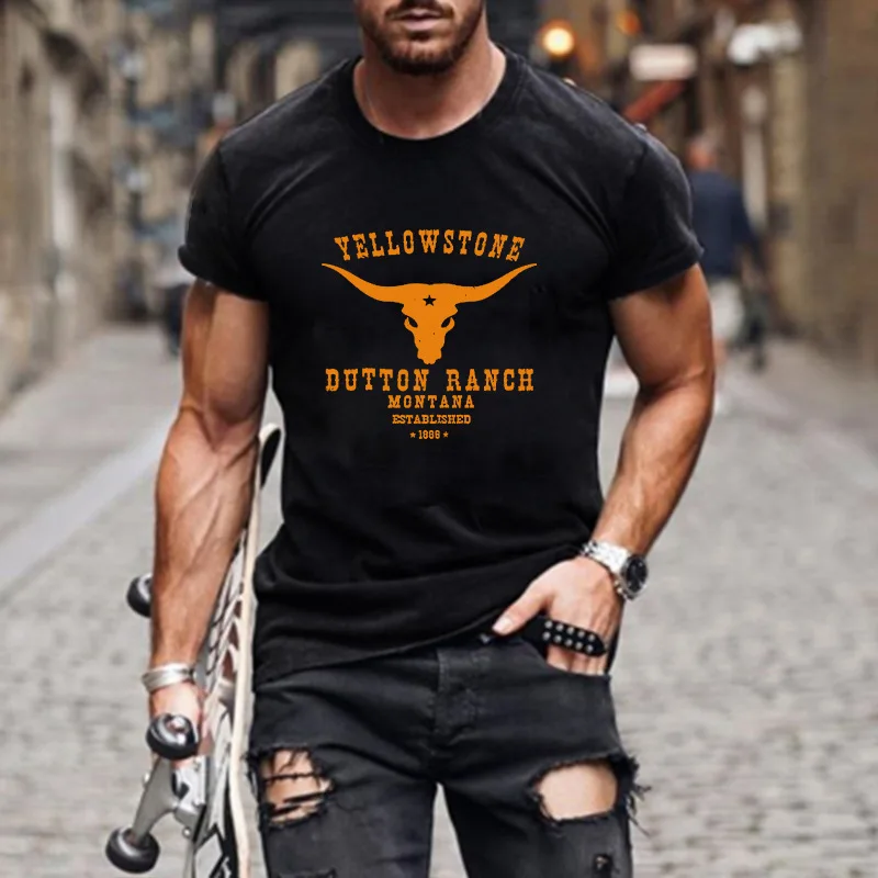 New Vintage Style Yellowstone National Park Print T-Shirts 3D Summer Men\'s Oversized Short Sleeve Tee Shirt Street Tops Clothing