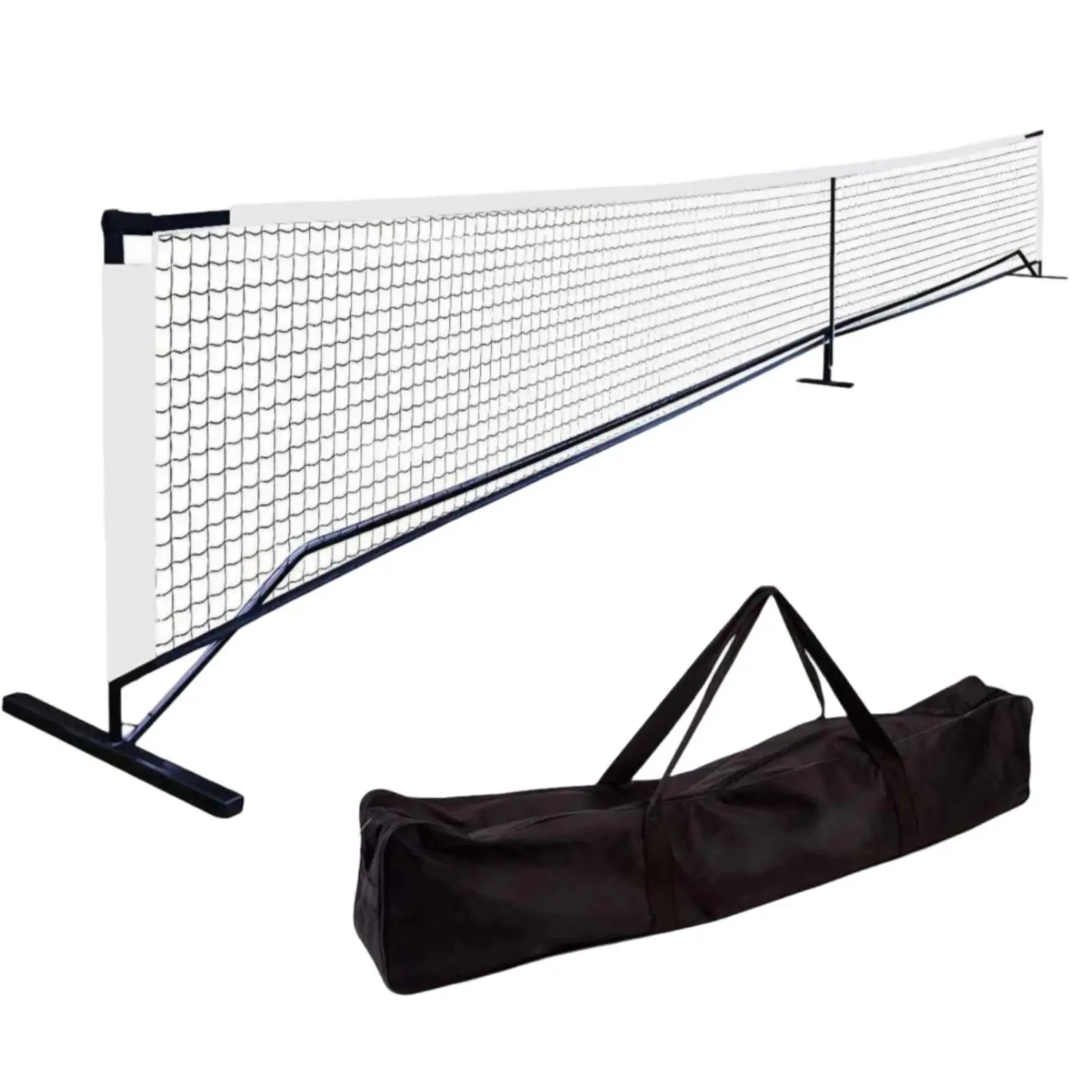 Portable Pickleball Net for Outdoor Training Heavy Duty Metal Frame Freestanding Court Equipment with Wheels for Backyard