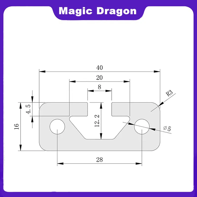 1PCS EU Standard 1640 Aluminum Profile Extrusion Length 100-1000mm Anodized Linear Rail For CNC 3D Printer Customizable Length