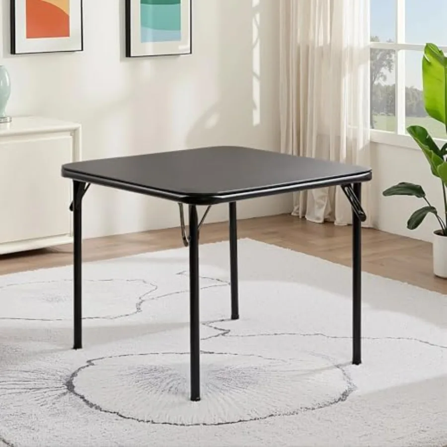 

VECELO Складной карточный столик с ультрамягкой мягкой столешницей, цельный, однотонный, черный