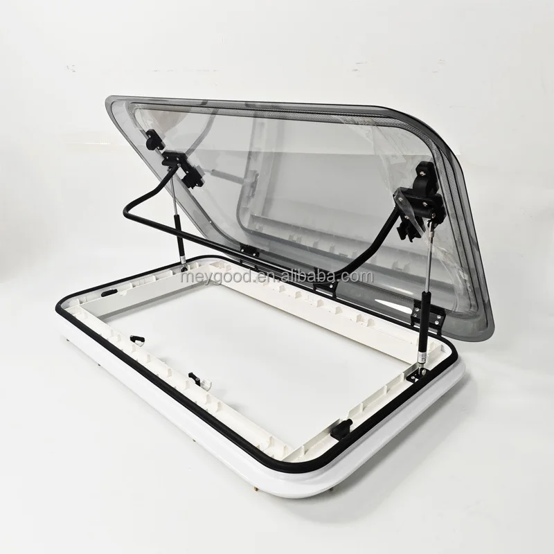 MG16SL 700x500mm Double Glazing Acrylic Glass Caravan RV Motorhome Camping Car Manual Skylight With White Aluminum Frame