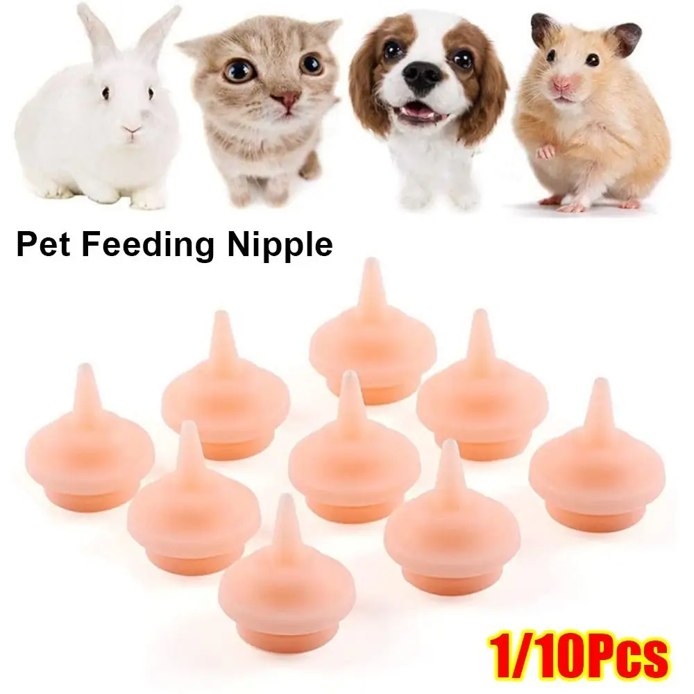 1/10Pcs S/L Size Pet Feeding Nipple Silicone Feeding Tool Feeding Pacifier Small Animals Kitten Puppy Feeding Nipple