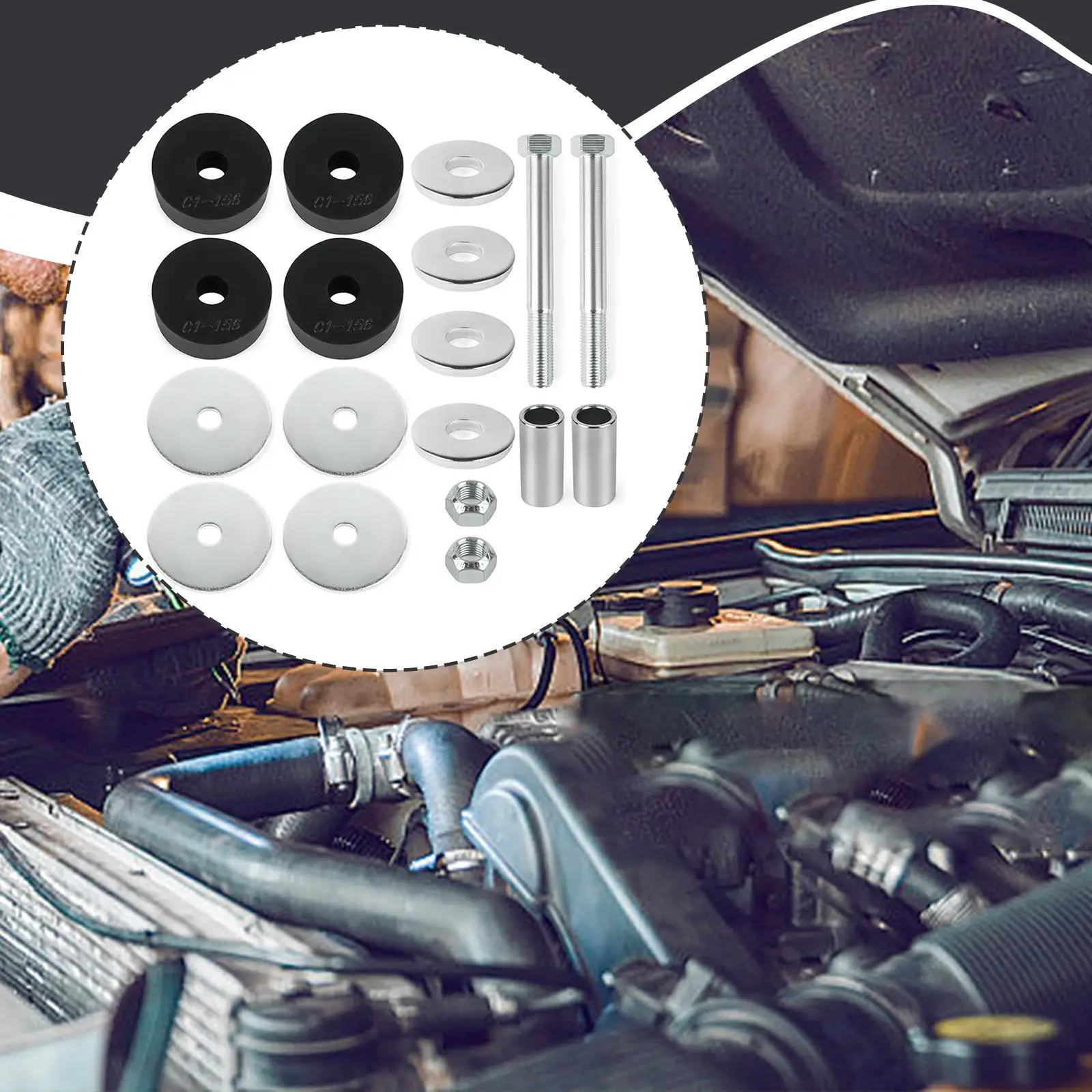 

Radiator Support Frame Bolt Pad Kit Repair Nuts Bolts Hardware Radiator Core Support Mounting Kit for Ford F150 2WD Pickup