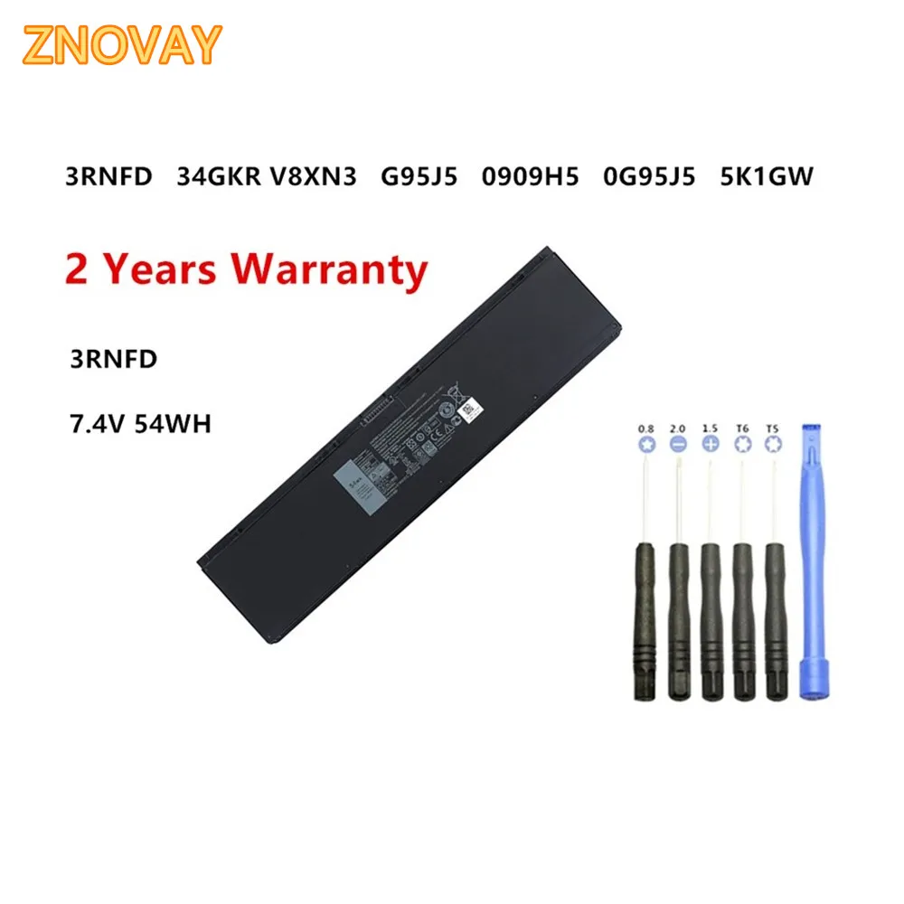 ZNOVAY 3RNFD 34GKR Laptop Battery For DELL Latitude E7420 E7440 E7450 Series V8XN3 G95J5 0909H5 0G95J5 5K1GW 7.4V 54WH 47WH