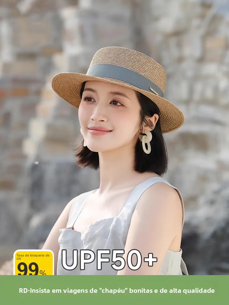 ele-briti-sle-フラットトップ-st-帽子-uv-保護サンデーハット夏旅行オルトつば女性の帽子-renata-dwyer