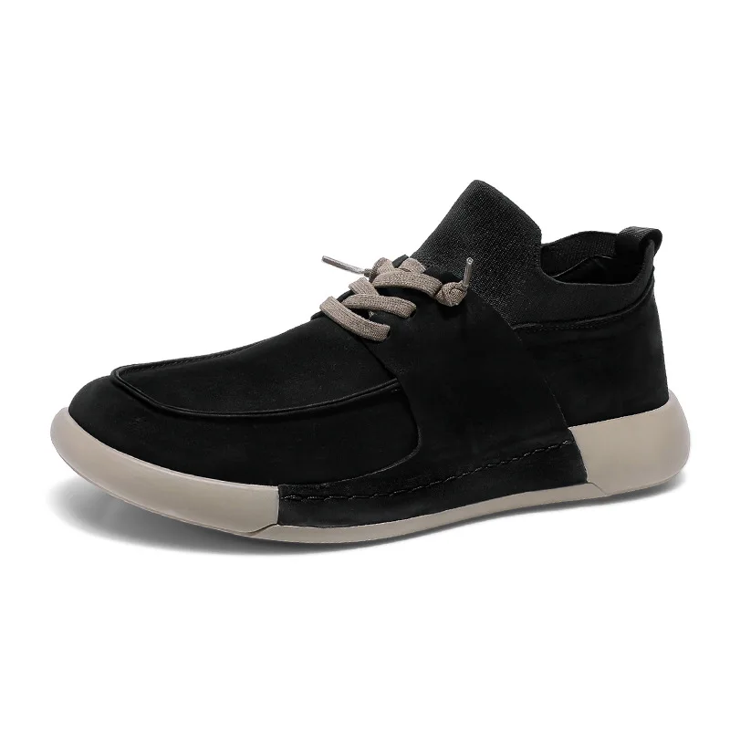 New Spring Men's Shoes for Wearing Loafers on One Foot Black Anti-slip Low-top Work Shoes Men's Comfortable Casual Sports Shoes