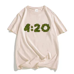 4:20 Time Graphic Printing Tee-shirt 100% Cotton Men/Women T-shirt Short Sleeve Male Summer Tshirts Streetwear Casual Soft Tees