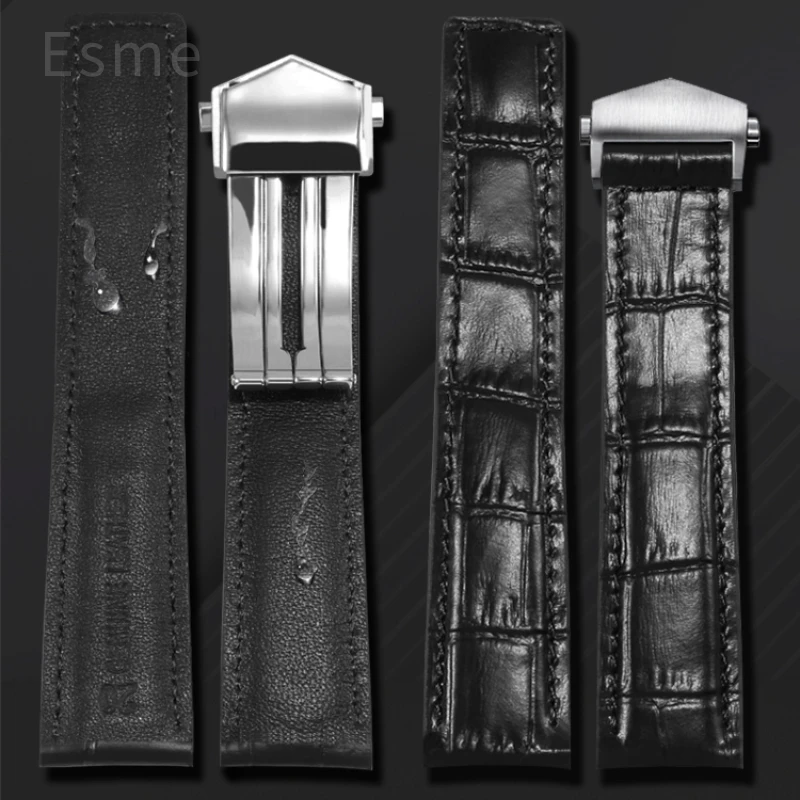 Moda simples pulseiras de couro genuíno para heuer tag série impermeável respirável premium bambu textura cinta 20 22 24mm