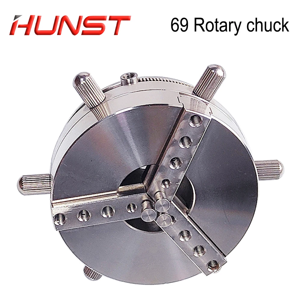 HUNST D69 Auto Lock Rotary Attachment CNC Router Laser Engraving Machine Rotary Axis Chuck for Ring Bracelet Jewelry Marking.