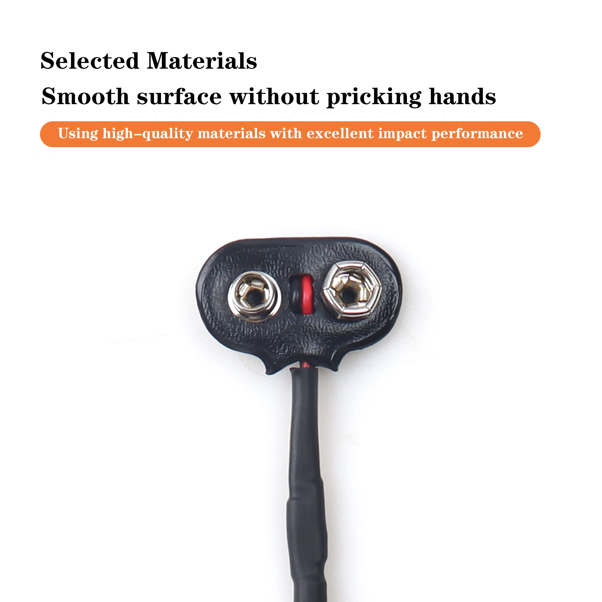 LANO 9V T-Shaped Battery Buckle to DC5521 female cable for instruments multimeters lighting equipment | black |0.15M