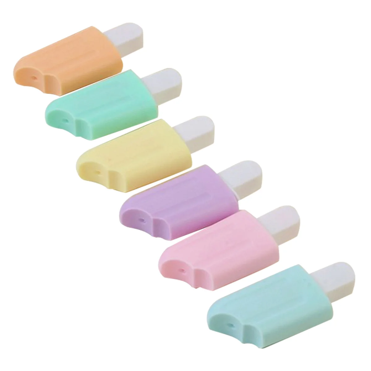 Kawaii Highlighter Pens, Neon Color Markers, 6Pcs Bright Drawing Pens, Cartoon Ice-Cream Shaped