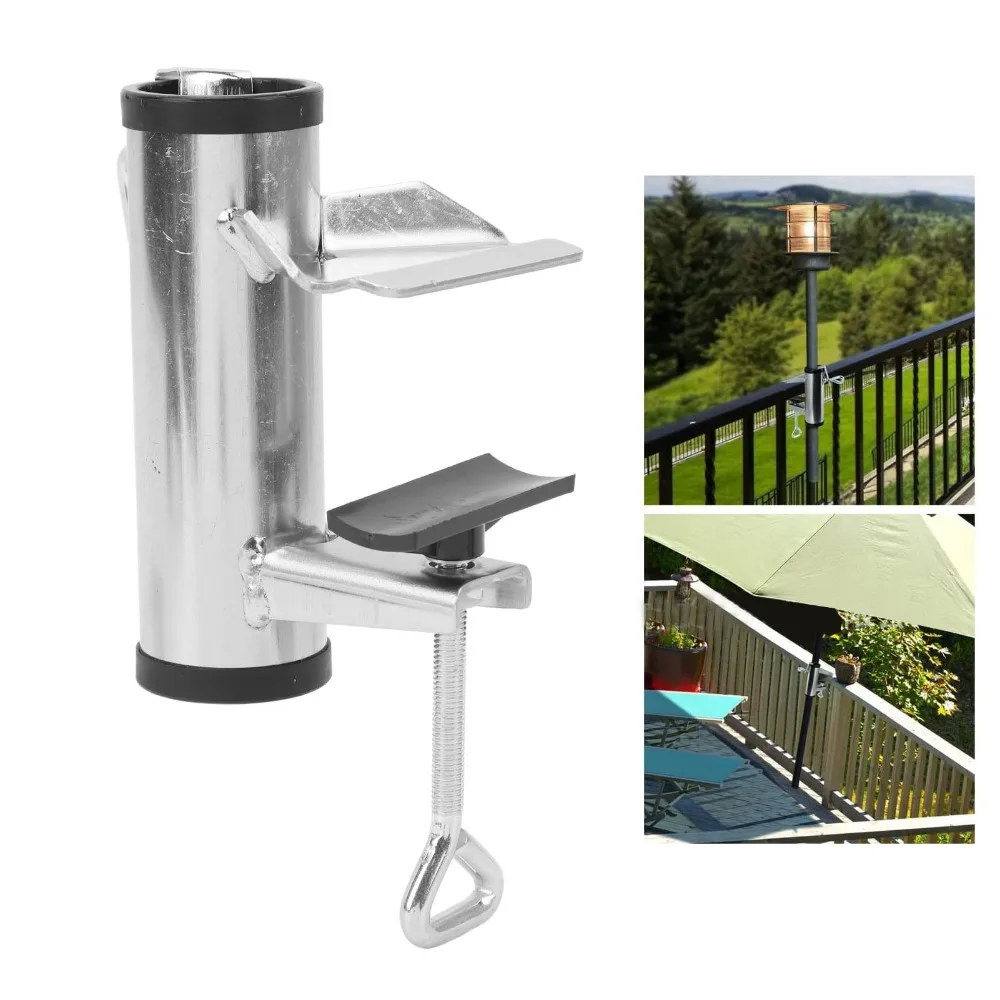 38mm Inner Diameter Patio Umbrella Clamp Thickening Adjustable Clamp Umbrella Stand Holder Heavy Duty Deck Umbrella Clamp