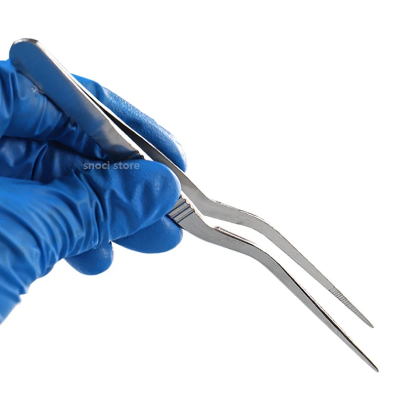 Stainless Steel Tweezers Curved Serrated Tool for tissue culture and hydroponic tweezers inoculation equipment in laboratory