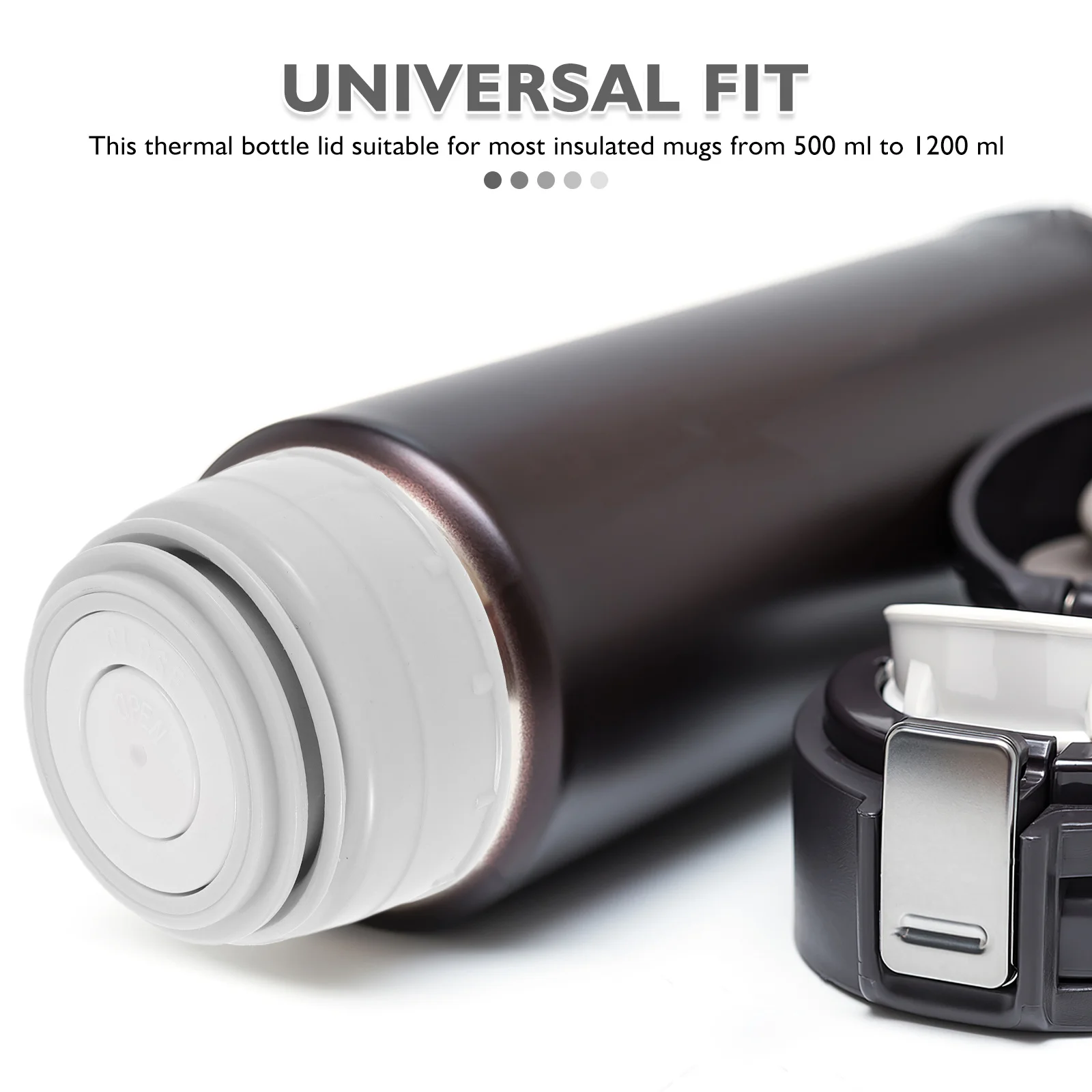 

Vacuum Flask Replacement Lid Replaceable Thermal Cup Cover 4.5cm Leakproof Sealing Cap Plastic Water Bottle Top