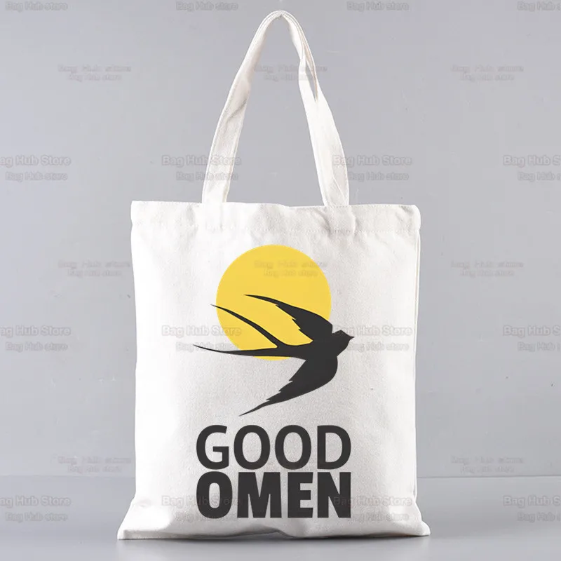 Bolsa de ombro de lona para homens e mulheres, Good Omens Grow Better Shopping Bags, Bolsa de compras reutilizável Eco, Bolsa grande