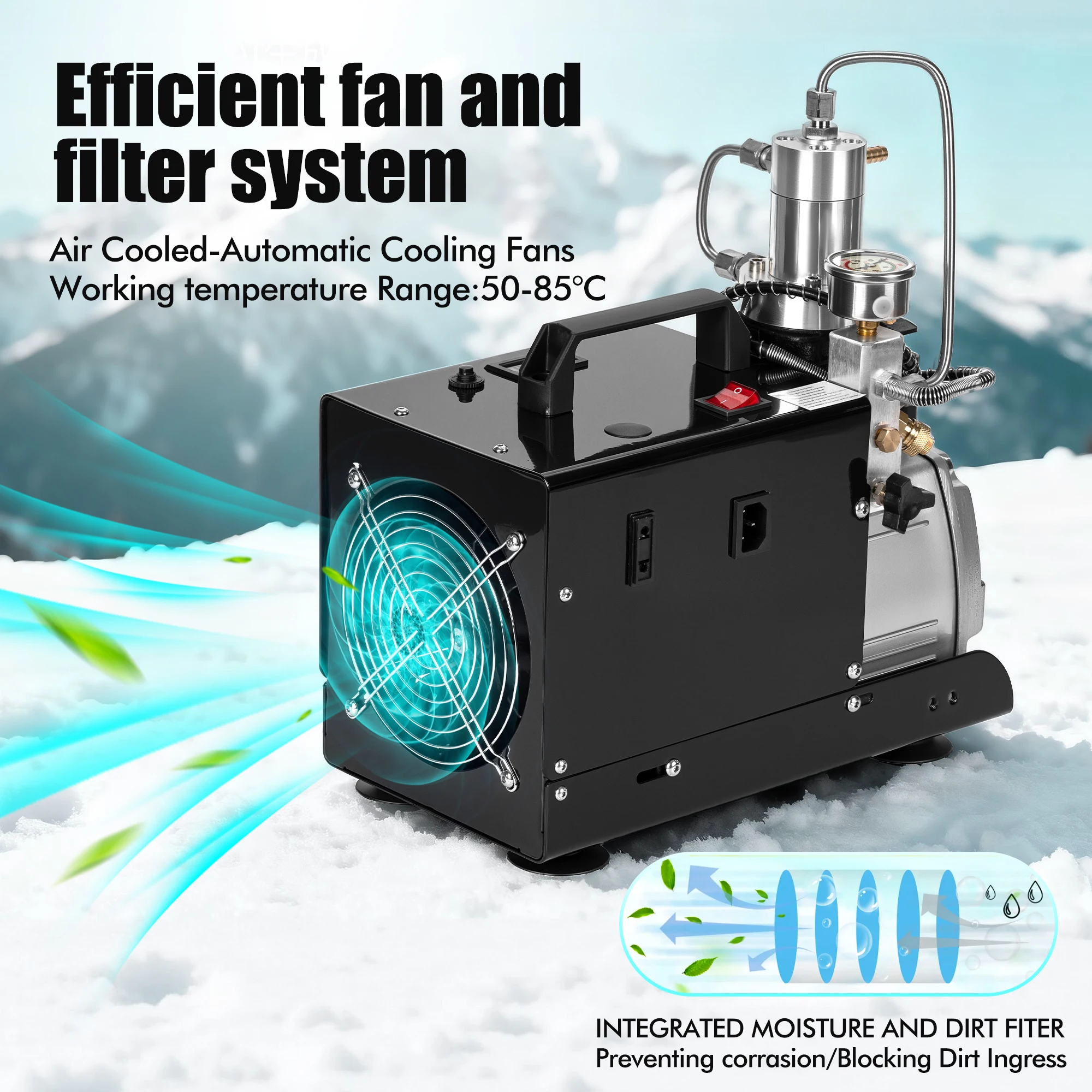 TUXING 300Bar 4500Psi PCP Luftkompressor Elektrischer Hochdruckkompressor für Tauchen 0-6,8L Tank PCP Gewehr 220V/110V TXES021 – Detail 4
