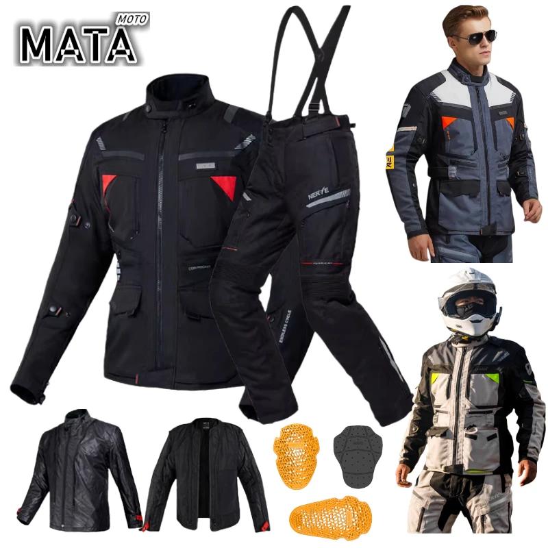 

Motorcycle Suit Set Universal for All Seasons Motocross Jacket Wear Resistant Knight Moto Suit Rain-proof Rally Racing Suit