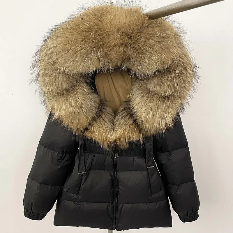 New Coming Ladies Big Fur Collar Coat Luxury Women Winter Duck Down Feather Coat