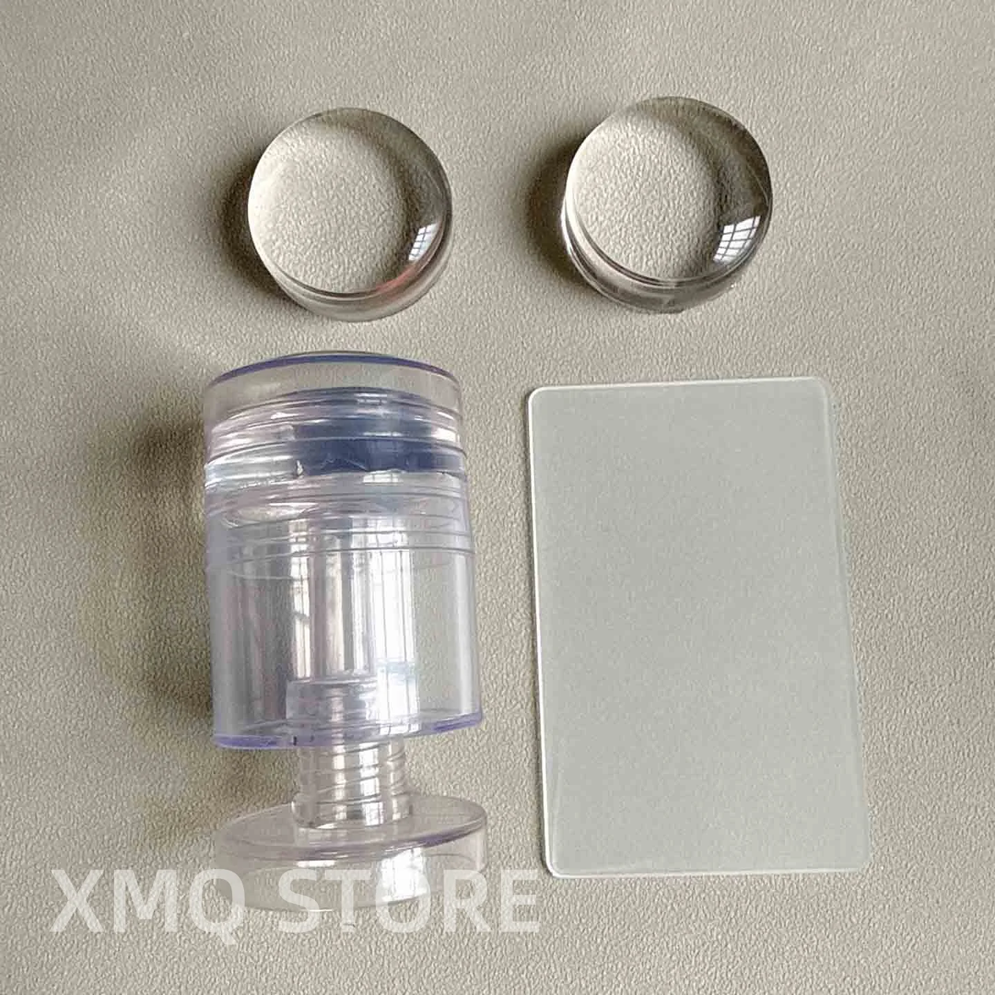 XMQ NAIL ART STAMPING TOOLS ROTATABLE CLEAR STAMPERS ADJUSTABLE PATTERN SIZE SILICON PRINTING SET