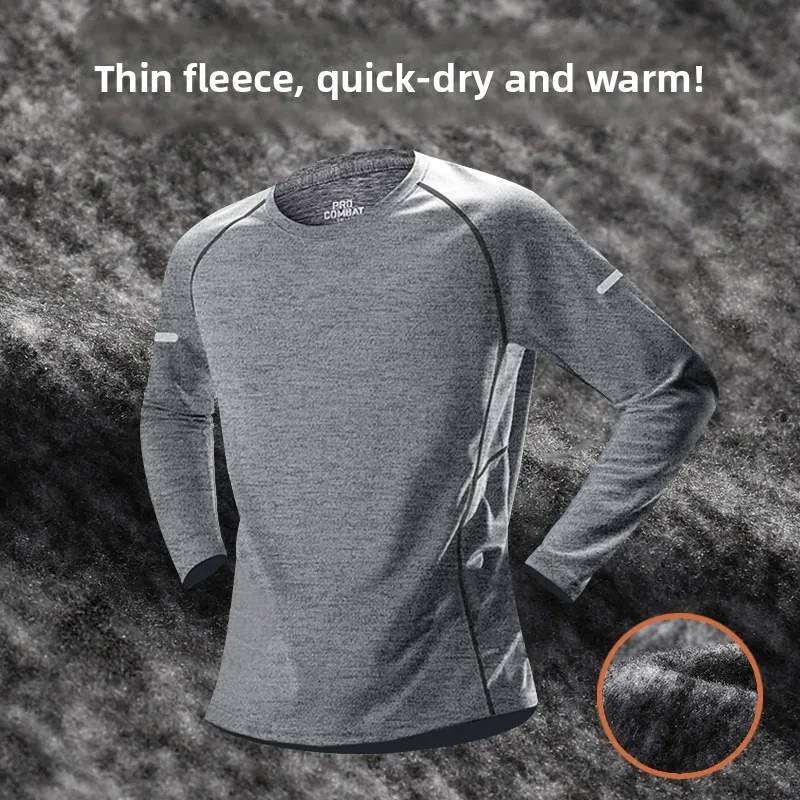 

Мужская спортивная футболка с длинным рукавом, тонкая, для активного отдыха, повседневная, для бега, базовый слой, нижнее белье, тренировочная одежда, весна-осень