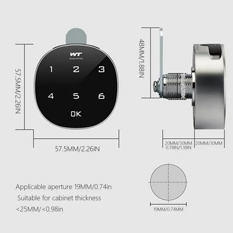 Digital Cabinet Lock Electronic Drawer Combination Lock Smart Cabinet Lock Sensitive Touch Safe Household Cabinet Password Locks