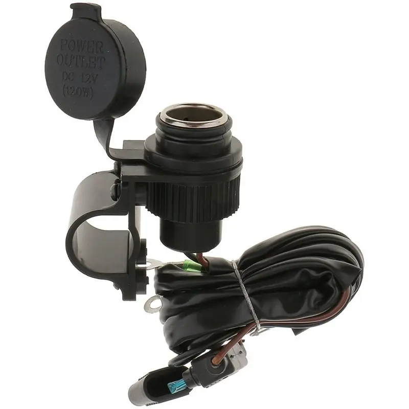 Ac29-Motorcycle Cigarette Lighter 12V Power Outlet Socket For Chain Lubrication Support