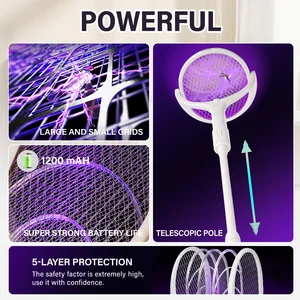 3500V 5in1 Lampu Pembunuh Nyamuk Multifungsi Sudut Dapat Disesuaikan Zapper Serangga Listrik USB Isi Ulang Pemukul Kelelawar Lalat Nyamuk 12 bugzapper penjualan terbaik - №