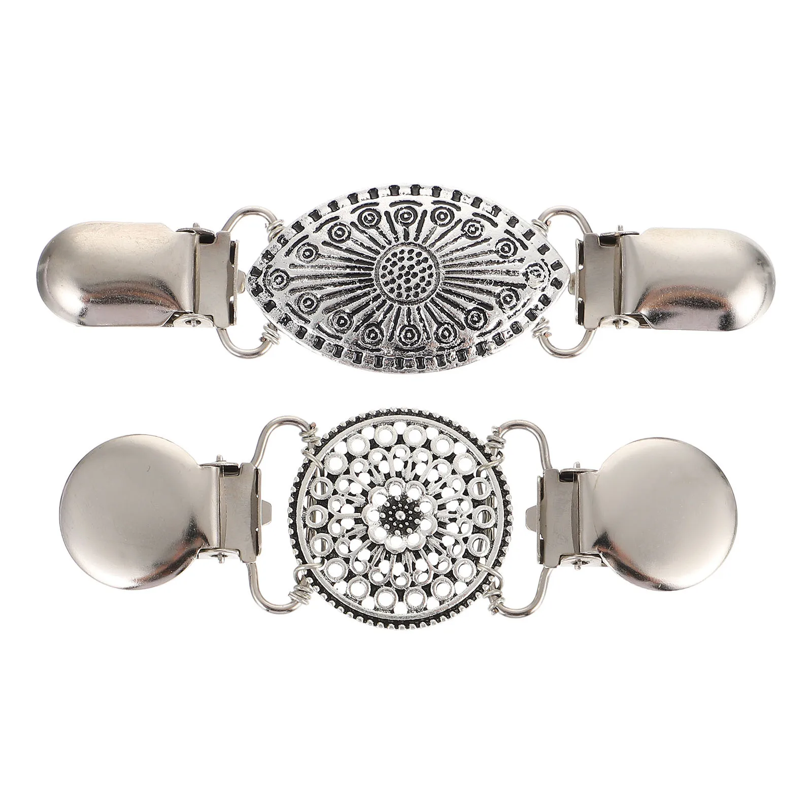 2 Stuks Vintage Trui Clips Retro Vest Kraag Clips Voor Vrouwen Sjaal Sjaal Jurk Shirt Cape Kledingstuk Accessoires Pins