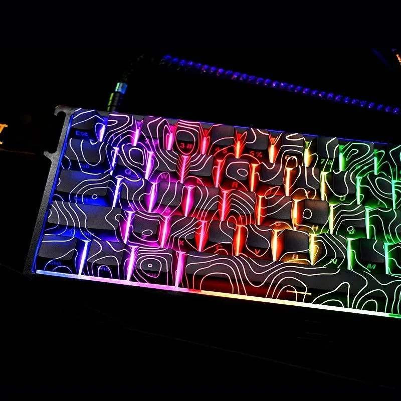 

Custom Keycaps PBT Side Printed Keycap Set Shine Through Keycaps135 Keys Cherry Profile Keyboard Keycaps for MX Switches
