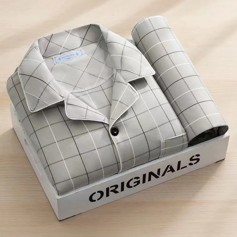 Men's cardigan gray plaid