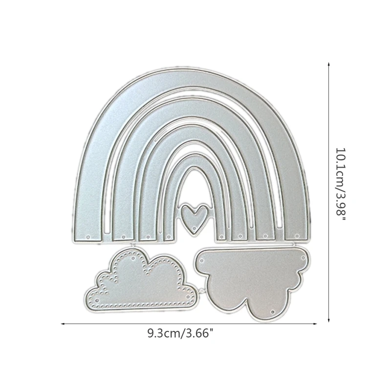 Carbon Steel Cutting Die Metal Rainbow Cloud Love Heart Die Cut Mold Template for DIY Card Making Scrapbooking Stencil Embossing