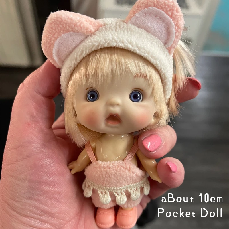 10cm Mini Bjd Doll OB11 Dolls 1/12 Cute Surprise Toy Dolls for Girls Kawaii Face OB11 Body Doll Bjd Doll Full Set for Kids Gift