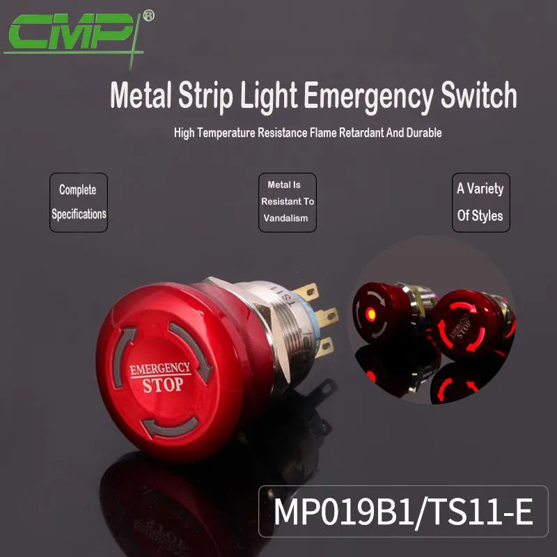 19mm à prova dwaterproof água segurança contra ruptura parada de emergência led anel luzes ou ponto iluminado botão cogumelo vermelho ip67 5 unidades/pacote