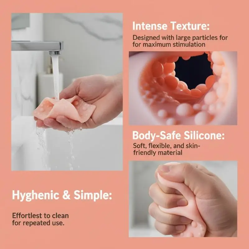 Granular Ribbed Dildo Bondage Male Masturbator Adult Sextoys Erotic Sex Products Sexshop Rubber Penis Trainer Simulation Vagina - view 4