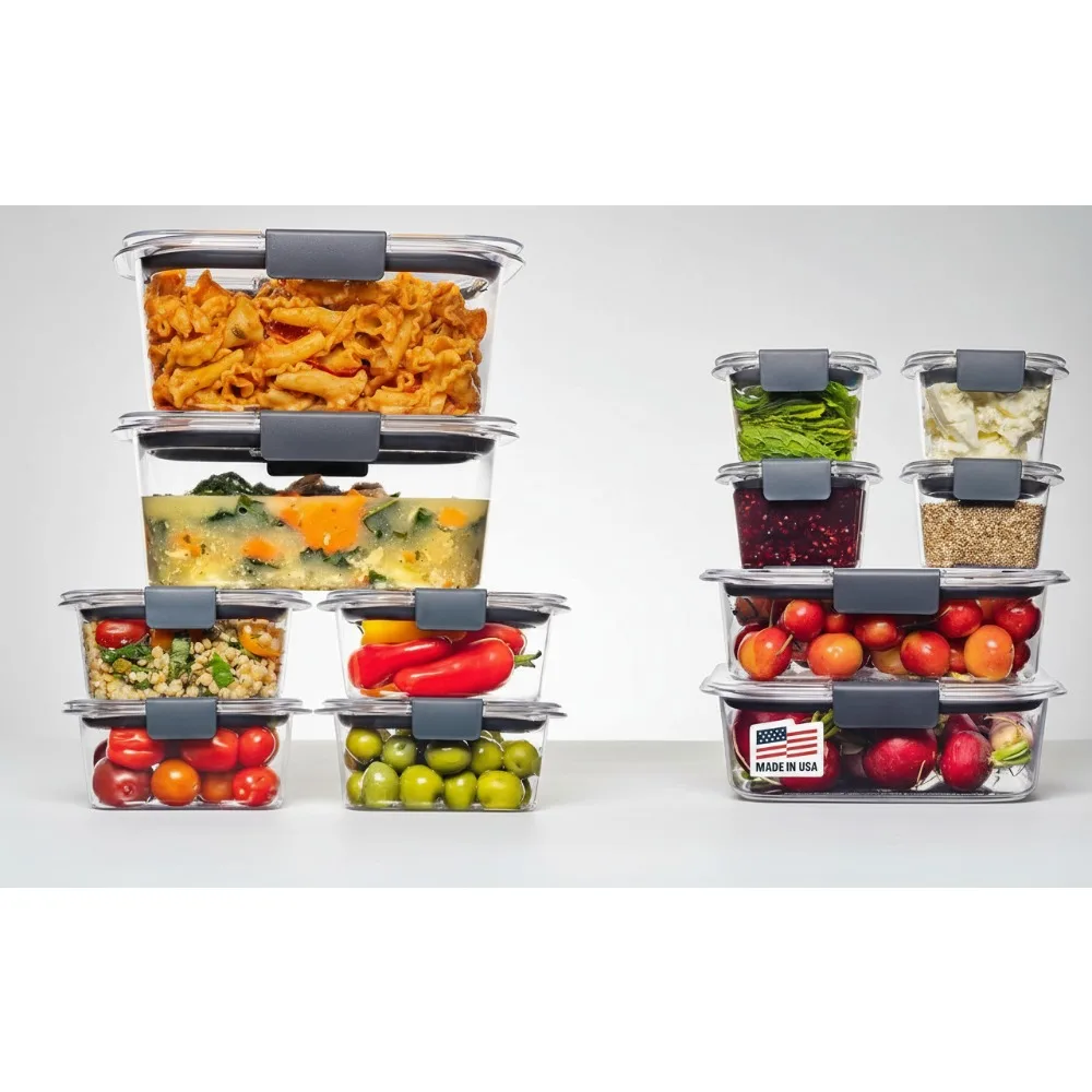 

Герметичные контейнеры для хранения продуктов без BPA, набор из 24 предметов для приготовления еды, обеда и остатков